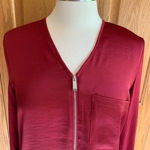 VINCE CAMUTO - Zip-Front Mixed Media Top - Excellent Condition